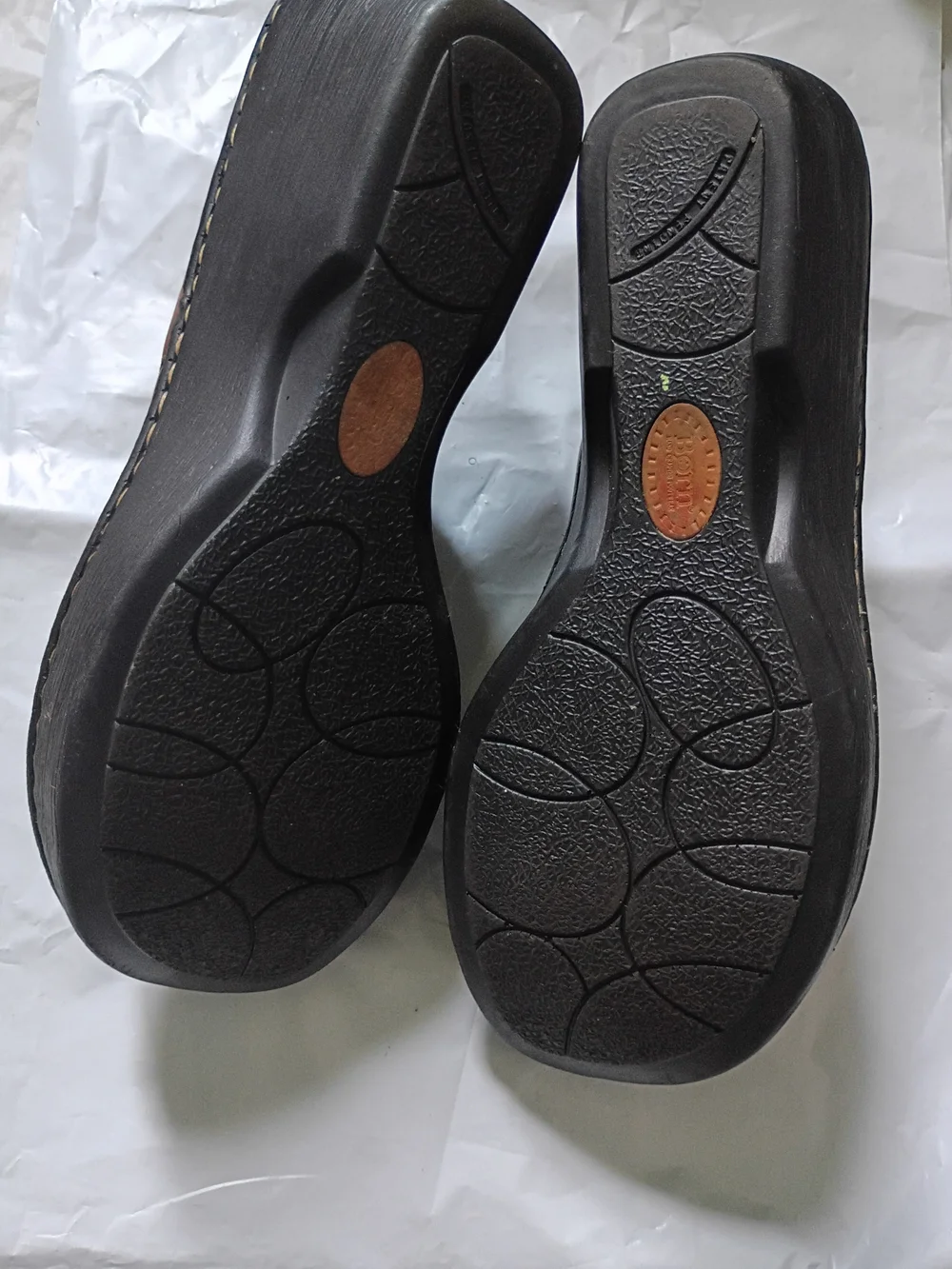 Born Chestnut Brown Leather Slip-On Clogs
